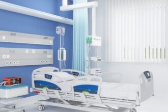 A newly constructed hospital ward in Delhi, showcasing the expansion of healthcare infrastructure with additional beds to accommodate increasing patient demand.